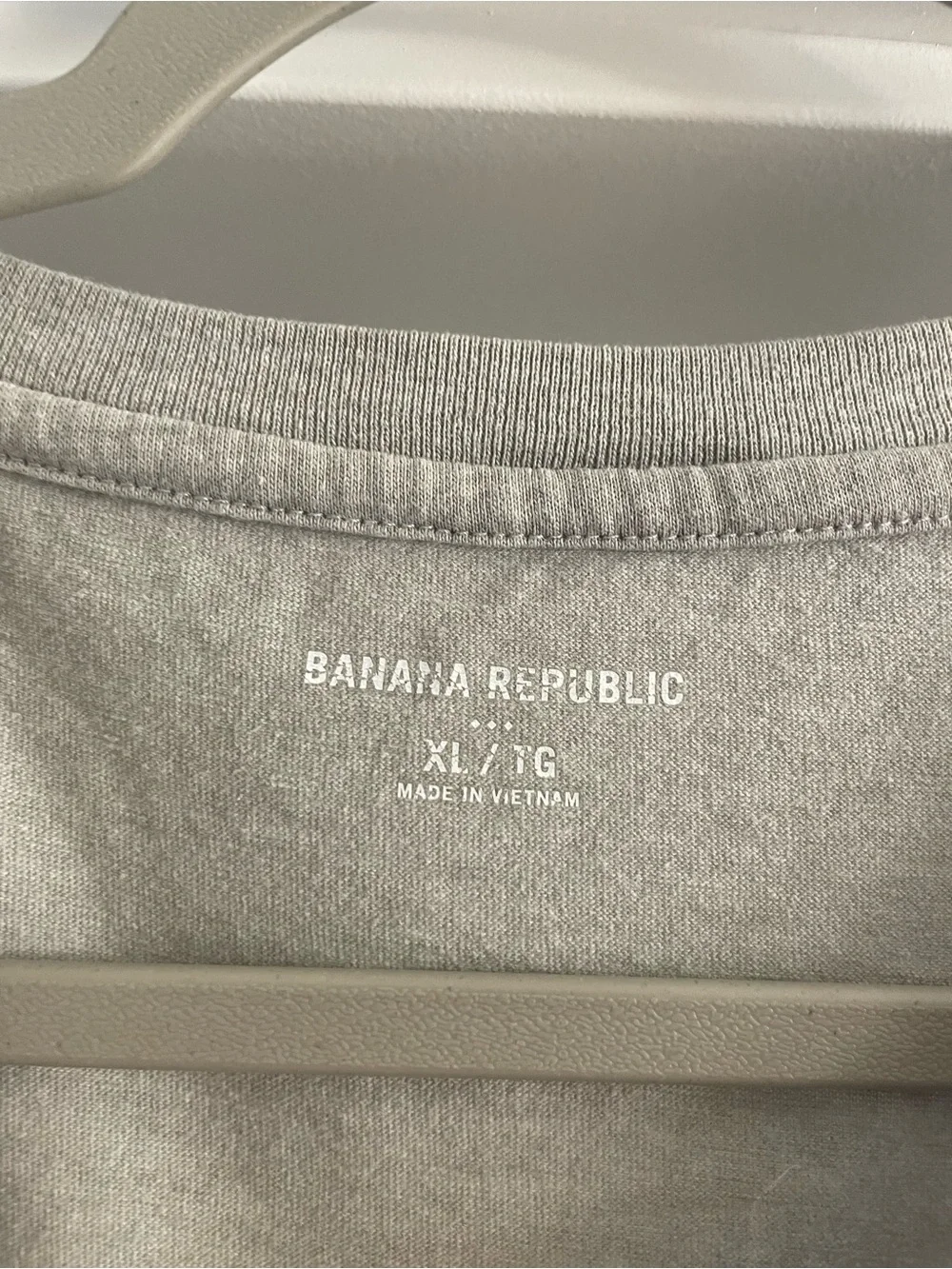 Banana Republic Gray Short-Sleeve Tee with Black Record Grid